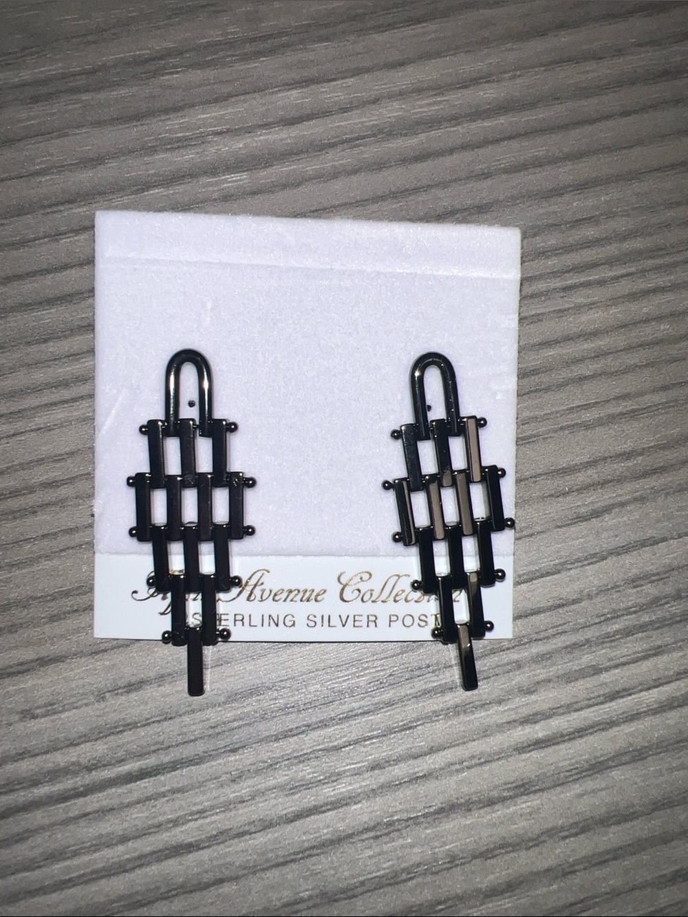 Black Lattice Drop Earrings -